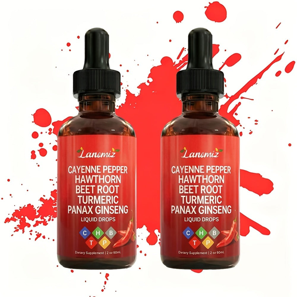 Cayenne Pepper Herbal Liquid Drops in 2-Fl-Oz Bottles with One-, Two- or Three-Bottle Options