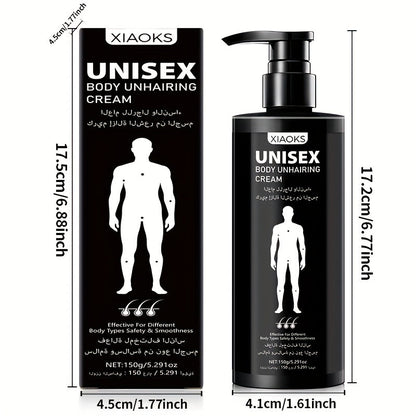 Hair Removal Cream XIAOKS 150g Black Pump Bottle with Carton for External Chest Back and Body Grooming