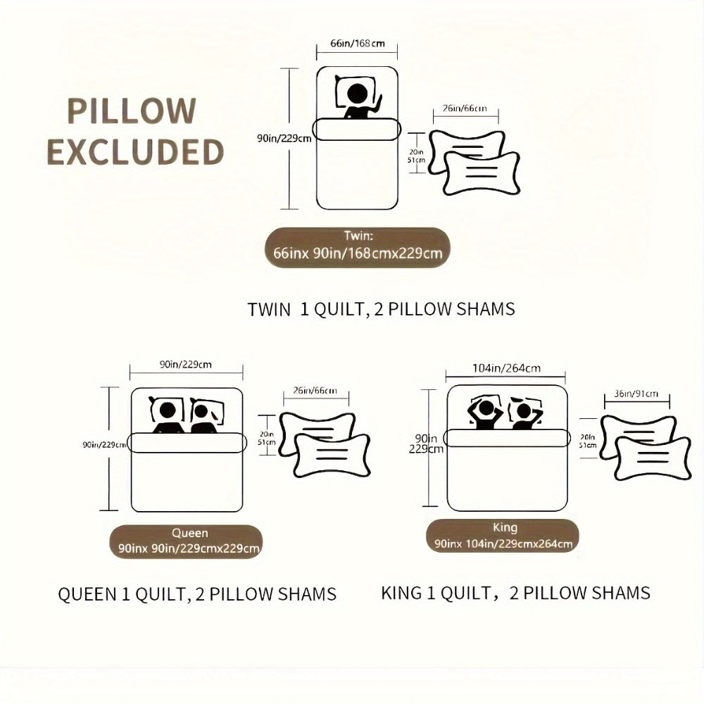 Reversible Botanical Microfiber Quilt Set with Pillow Shams, Five Patterns and Twin, Full/Queen or King Sizes