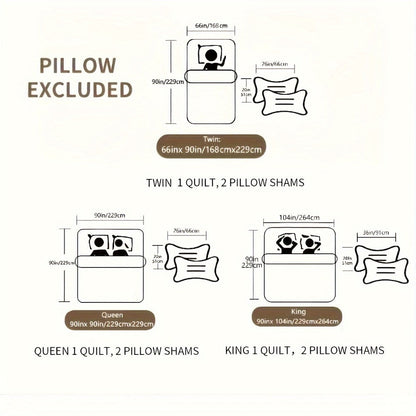 Reversible Botanical Microfiber Quilt Set with Pillow Shams, Five Patterns and Twin, Full/Queen or King Sizes