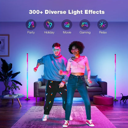 RGB Floor Lamp with Remote Control USB Powered | Color Changing LED Corner Lamp with Adjustable Brightness – Modern Space-Themed Ambient Light for Living Room & Bedroom