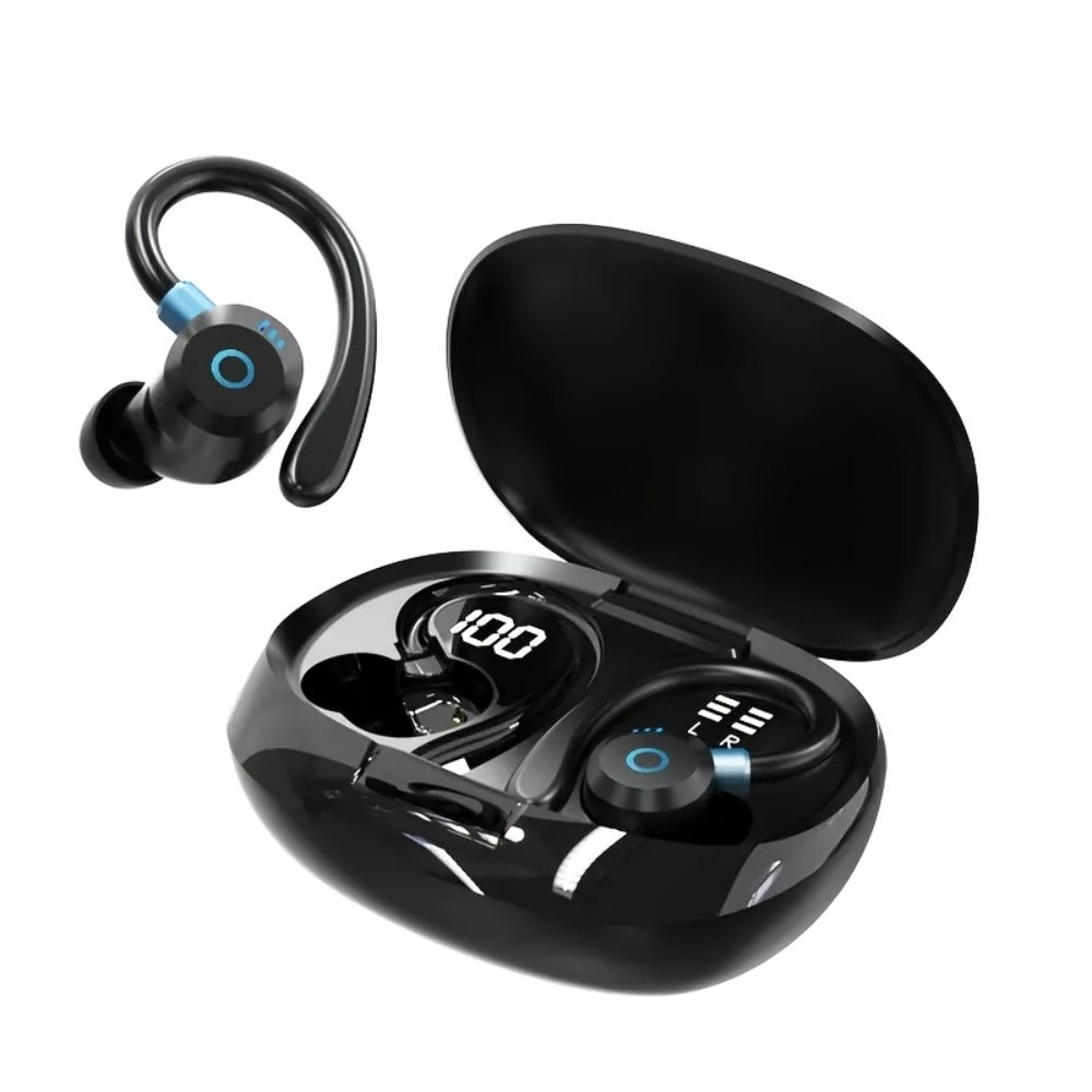 Wireless Earbuds HiFi Stereo with Active Noise Canceling, LED Display, Touch and Fast USB Charging
