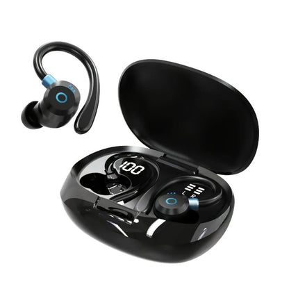Wireless Earbuds HiFi Stereo with Active Noise Canceling, LED Display, Touch and Fast USB Charging