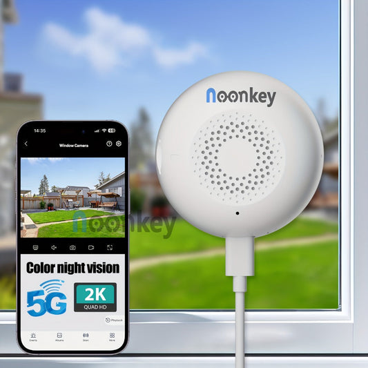Security Camera 2K Window-Mount Model with Dual-Band WiFi, Color Night Vision and Person Pet Vehicle Detection