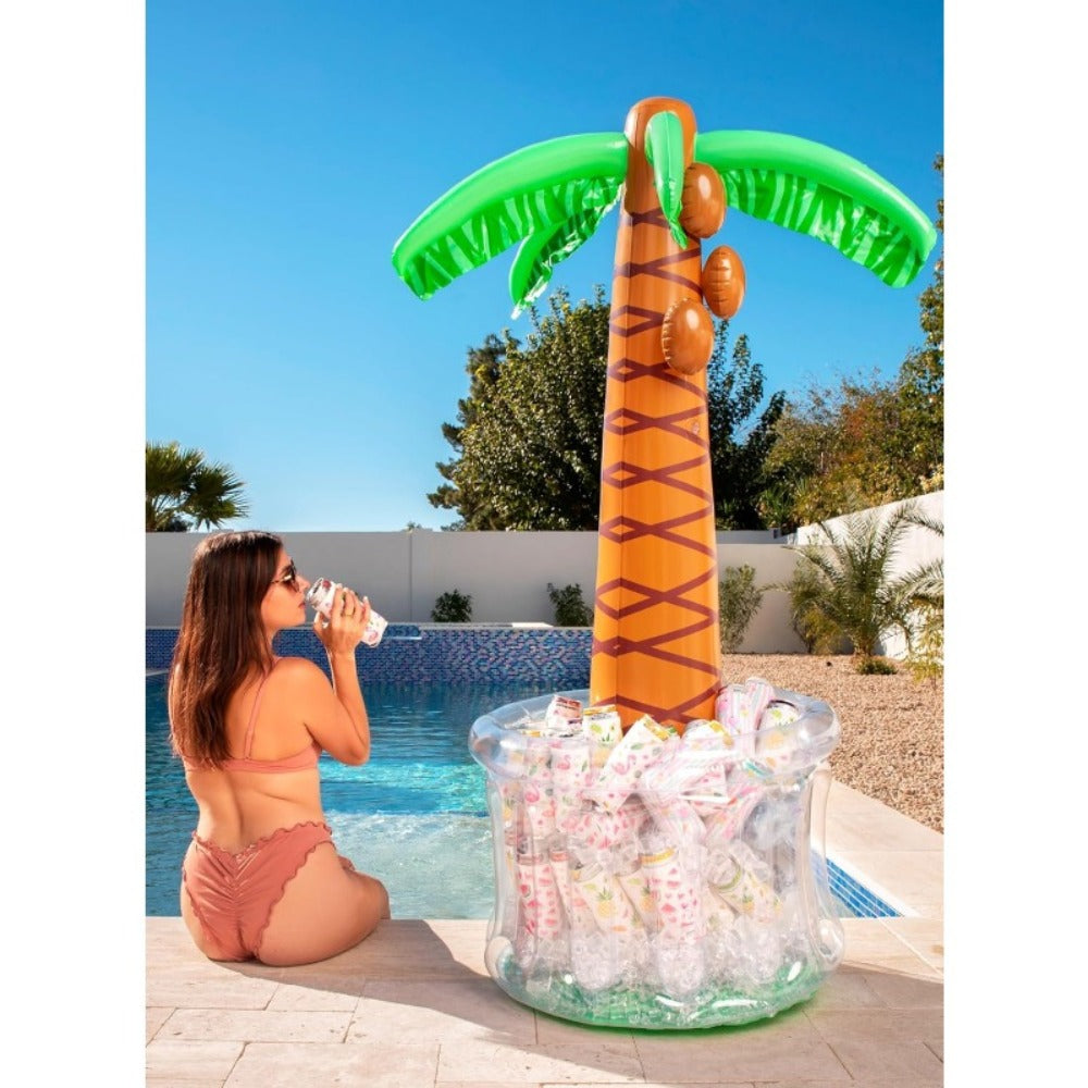 5FT Inflatable Palm Tree Drink Cooler – Tropical Beverage Ice Bucket for Luau Hawaiian Pool Party Decorations | Beach Theme Birthday & Summer Outdoor Party Supplies, Indoor & Outdoor Use