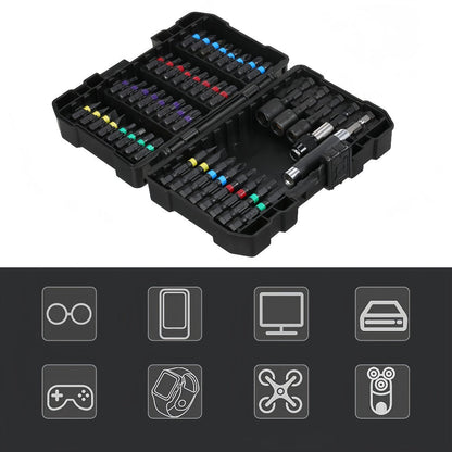 45-Piece Screwdriver Bit Set with Torx, Phillips, Slotted and Square Bits in a Storage Case