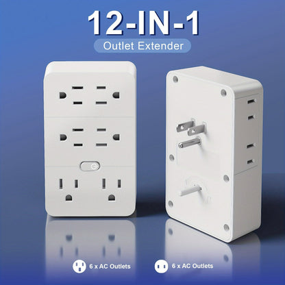 Power Strip 9-in-1 Desktop Station with LED Lamp, Digital Clock, 4 AC Outlets, 3 USB-A and 2 USB-C Ports
