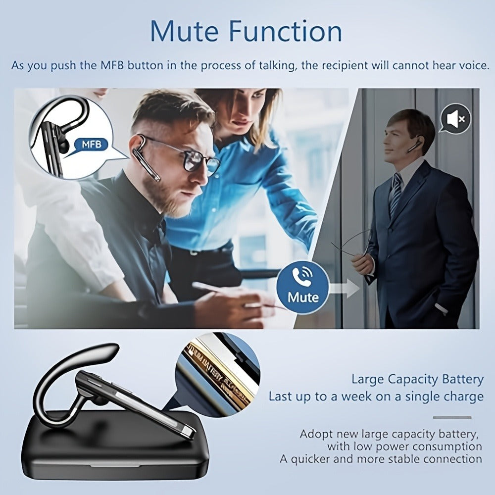 Single-Sided Wireless Earbud ENC Noise Cancelling Mic Comfortable In-Ear Type-C for Bedside Audio, Alarms and Room Entertainment
