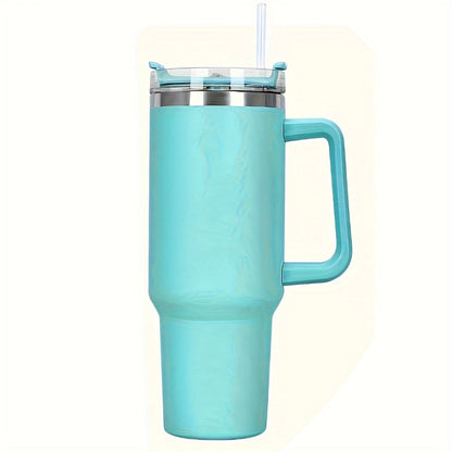 Insulated Water Bottle, 40oz Stainless Steel Drink Container with Lid, Straw and Six Color Choices