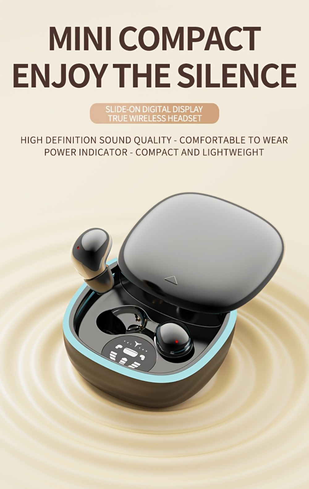 Smallest Invisible Mini Spy Earpiece Wireless, Discreet Low Profile Hidden Earbuds for Small Ear Canals with Microphone Touch Control Type-C, Tiny Micro Headset for Work Study Security Covert Use
