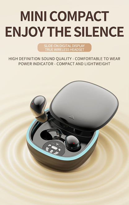 Smallest Invisible Mini Spy Earpiece Wireless, Discreet Low Profile Hidden Earbuds for Small Ear Canals with Microphone Touch Control Type-C, Tiny Micro Headset for Work Study Security Covert Use