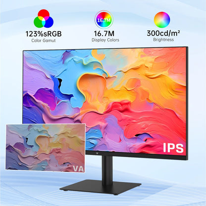 27-Inch QHD 100Hz Computer Monitor 2560x1440 IPS Display, AMD FreeSync, Ultra-Thin Bezel, HDMI DisplayPort, Flicker-Free Low Blue Light, for Gaming Work Home Office Desktop PC