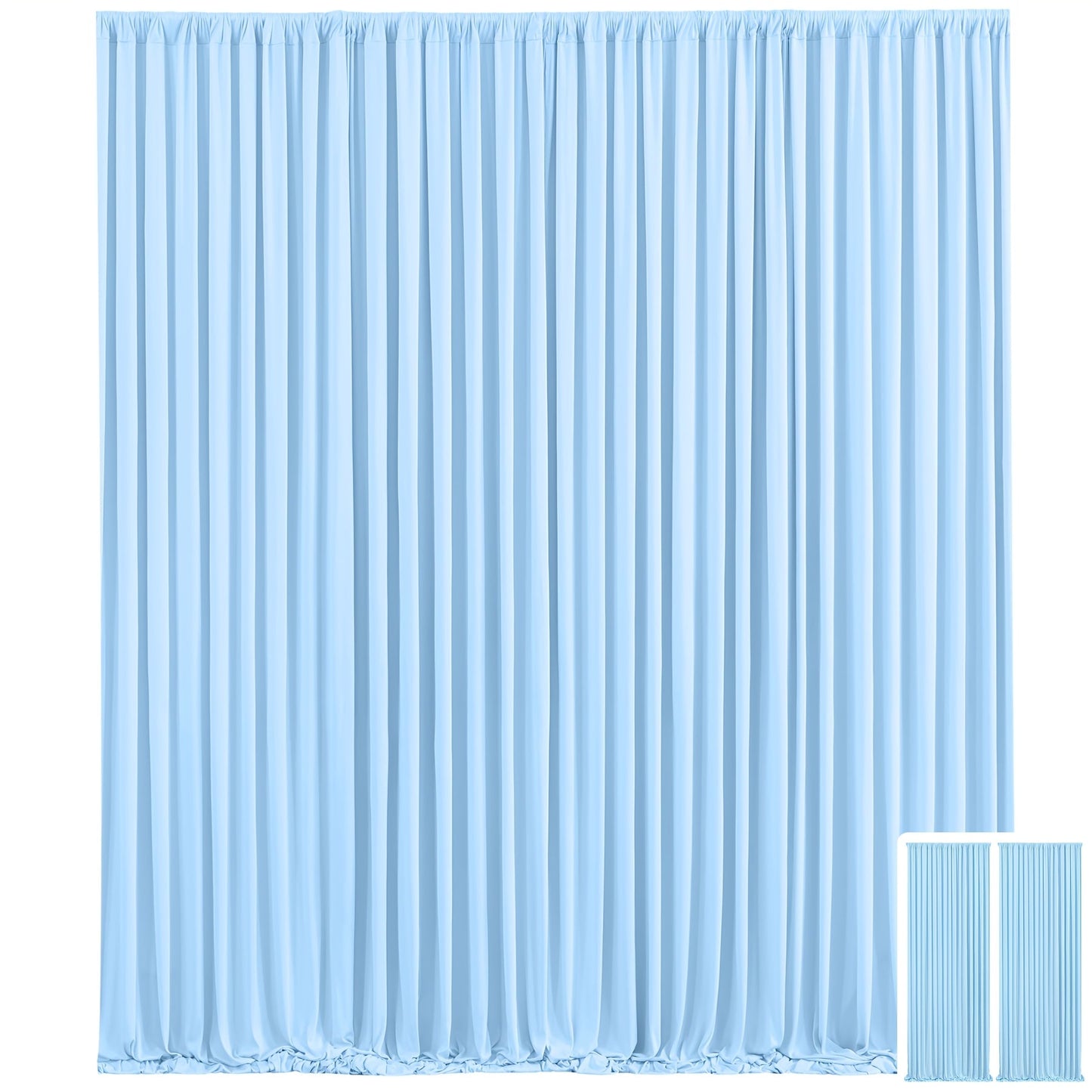 Two-Panel Photography Backdrop Curtain Set in 16 Colors with 59 x 85-Inch Panels and Pole Pockets