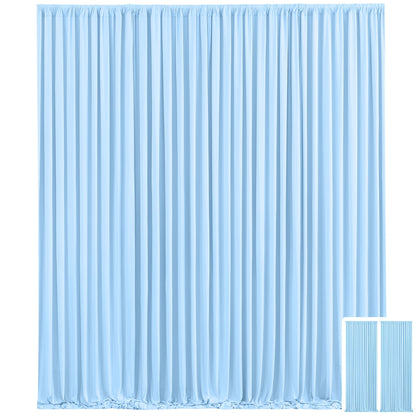 Two-Panel 10 x 10 ft Backdrop Curtain Set with Pole Pockets and 16 Color Options for Events