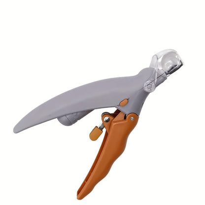 LED Pet Nail Clipper Set, Two Orange-and-Gray Hand Tools with Built-In Lights and Non-Slip Handles