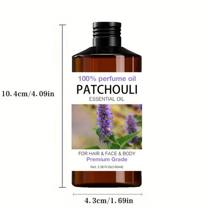 Essential Oil Patchouli Earthy Woody Aroma in 52ml Bottle for Diluted Topical, Diffuser and Humidifier Use