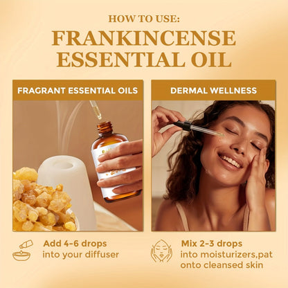 120ml Essential Oil Bottle with Frankincense, Lemon, Lemongrass or Rosemary Labels and 1- or 2-Bottle Options