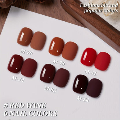 Gel Nail Polish Set with XEIJAYI Label, 6 Nude Pink Jelly Colors in Shades 76, 78 and 81 to 84