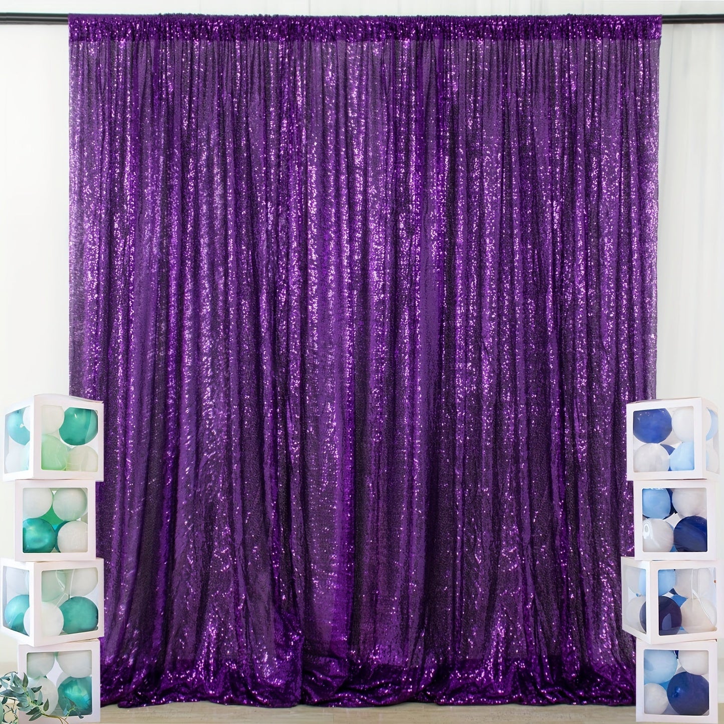 Sequin Backdrop Curtain for Party Wedding - 4x8ft Shimmering Glitter Curtain for Birthday Photo Booth Stage Decoration, Easy Hang, Multi-Color