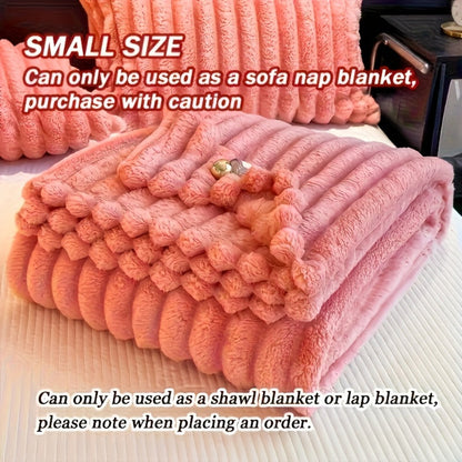 Reversible Faux Rabbit Hair Blanket in Four Colors and Five Sizes from 39 x 60 to 108 x 90 Inches