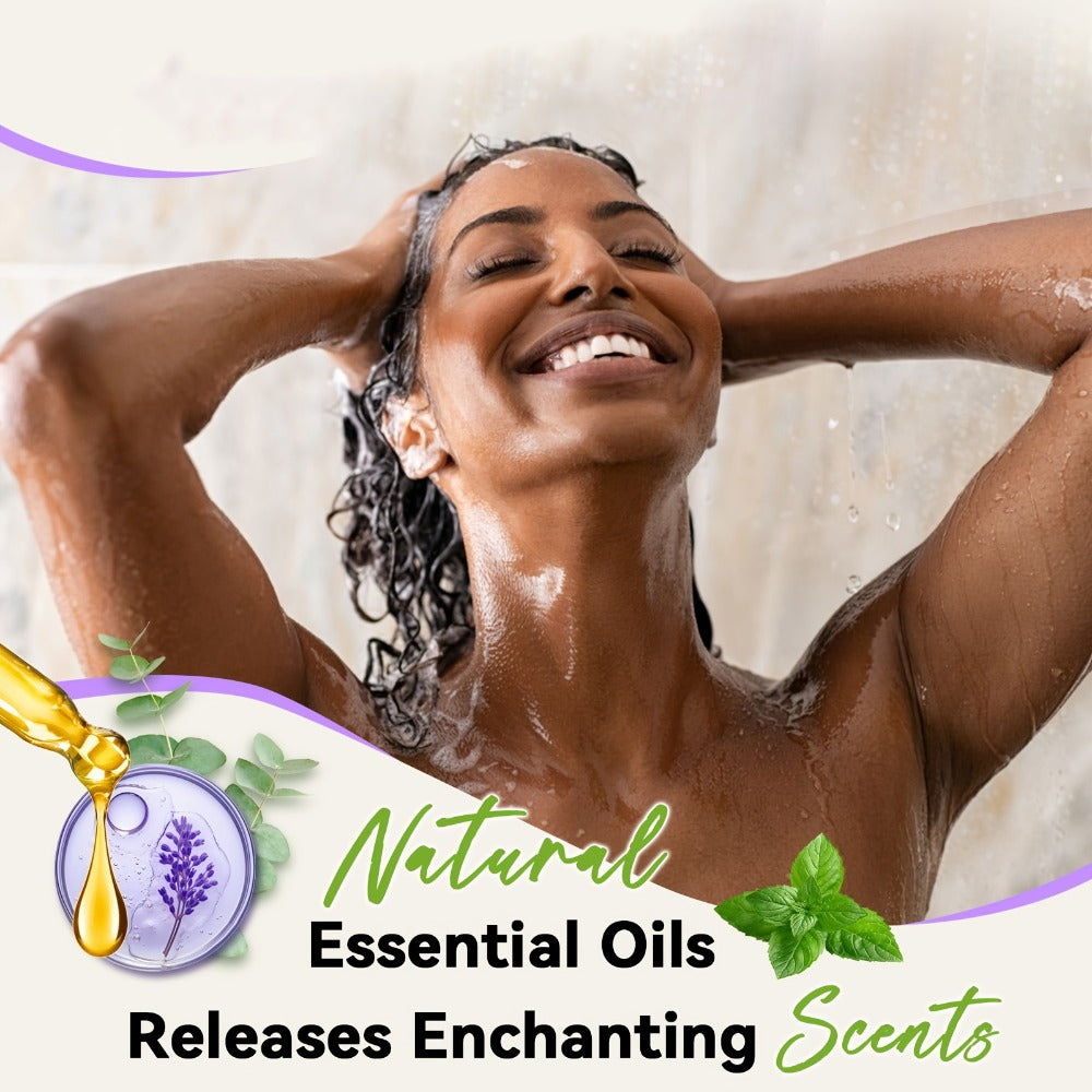 Shower Steamers Gift Set 6 Pcs Individually Wrapped - Natural Essential Oil Aromatherapy Shower Tablets Eucalyptus Lavender Mint Citrus Jasmine, Long-Lasting Spa Shower Bombs for Women & Men