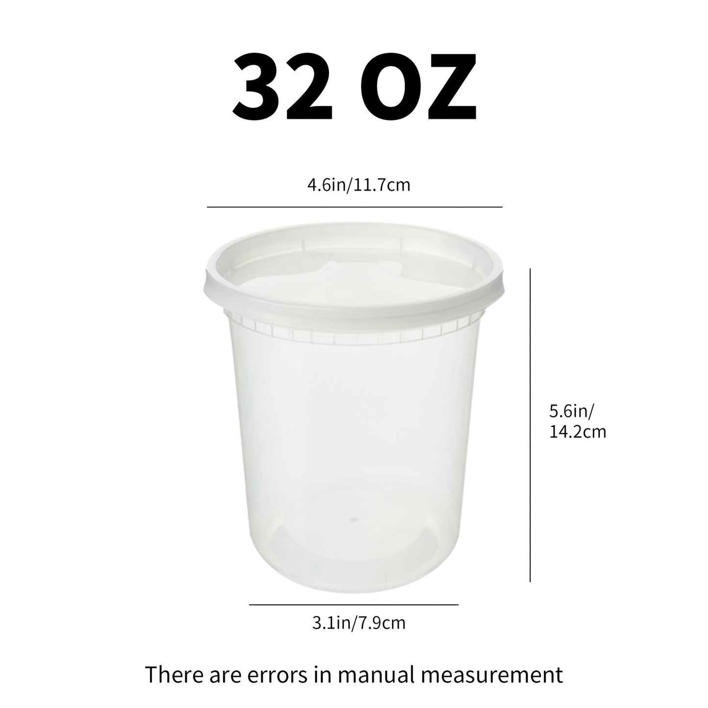 Food Storage Containers 48-Set 32 oz PP Cup and Lid Pack for Microwave Reheating, Freezer and Top-Rack Dishwasher Use