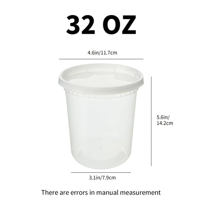 Food Storage Containers 48-Set 32 oz PP Cup and Lid Pack for Microwave Reheating, Freezer and Top-Rack Dishwasher Use