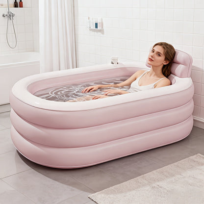 Inflatable Bathtub | Portable Foldable Adult Soaking Tub Backrest Home