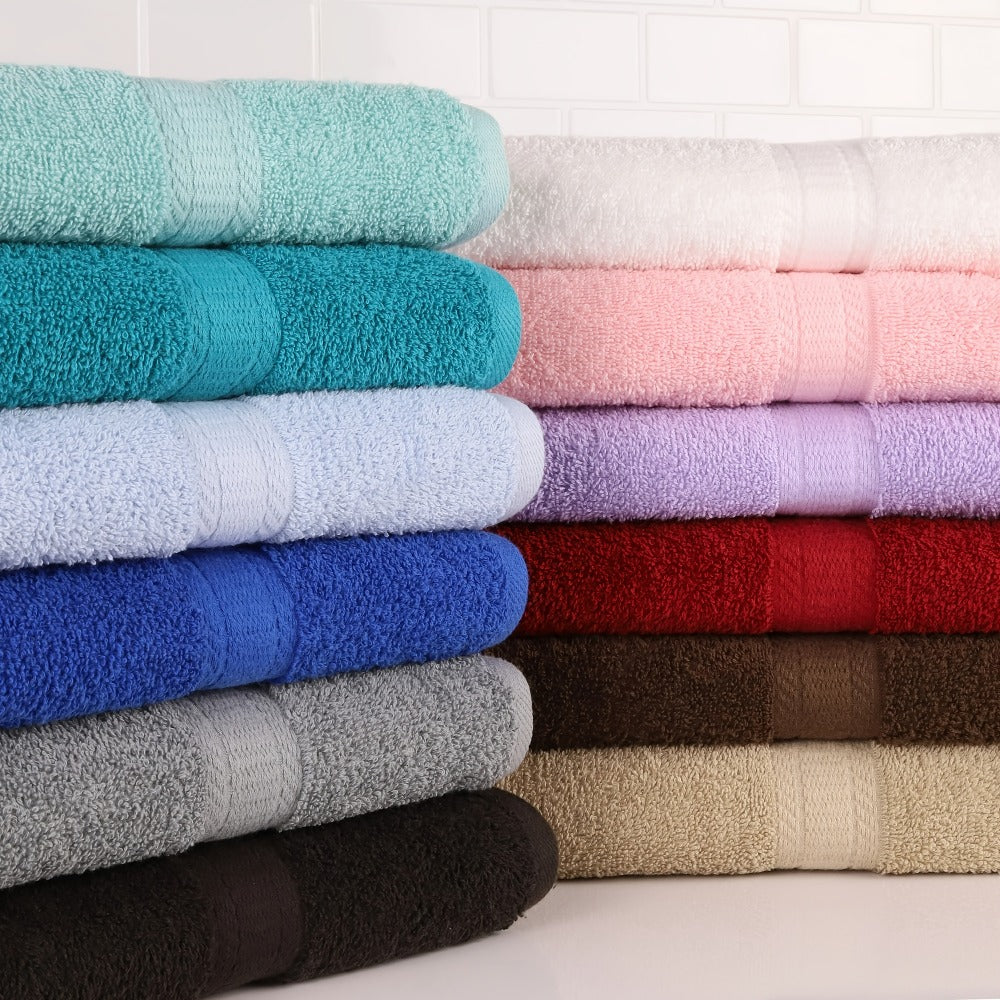 Towel Set 12, 16 or 18 Piece 450GSM Cotton-Blend Bath, Hand and Face Towels in Multiple Colors