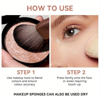Marbled Pressed Powder Foundation Compact with Mirror in Six Shade Labels from Rose to Sand