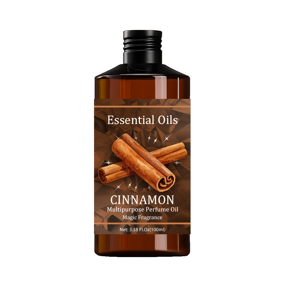 Cinnamon Essential Oil 100ml — 100% Pure Warm Spice Aromatherapy Oil for Diffuser, Skin Care, Hair & Scalp, Massage & Meditation, Cozy Gift for Women and Men