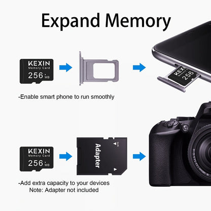 KEXIN MicroSD Memory Card 5-Pack in 128MB, 256MB or 512MB Capacity Options with One Full-Size SD Adapter