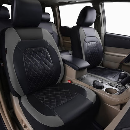 Car Seat Covers 5-Seat Nappa-Style PU Leather Full Set in Red, Blue, Black and Gray Color Options
