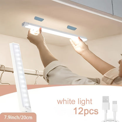 USB-C Rechargeable Motion Sensor LED Light Bar Sets in 10, 20 or 30cm Sizes and 6-, 9- or 12-Packs