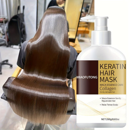 Argan Oil Hair Mask 250g with Castor Oil & Rosemary Oil – Deep Conditioning Collagen Keratin Repair for Dry Damaged Hair, Prevents Split Ends & Breakage, Intense Moisture Restore, All Hair Types