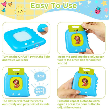 Talking Flash Cards for Kids 224 & 510 Words — Electronic Language Learning Device for Preschoolers Ages 3-6, Speech Therapy Toy, Autism Sensory Educational Gift Boys Girls