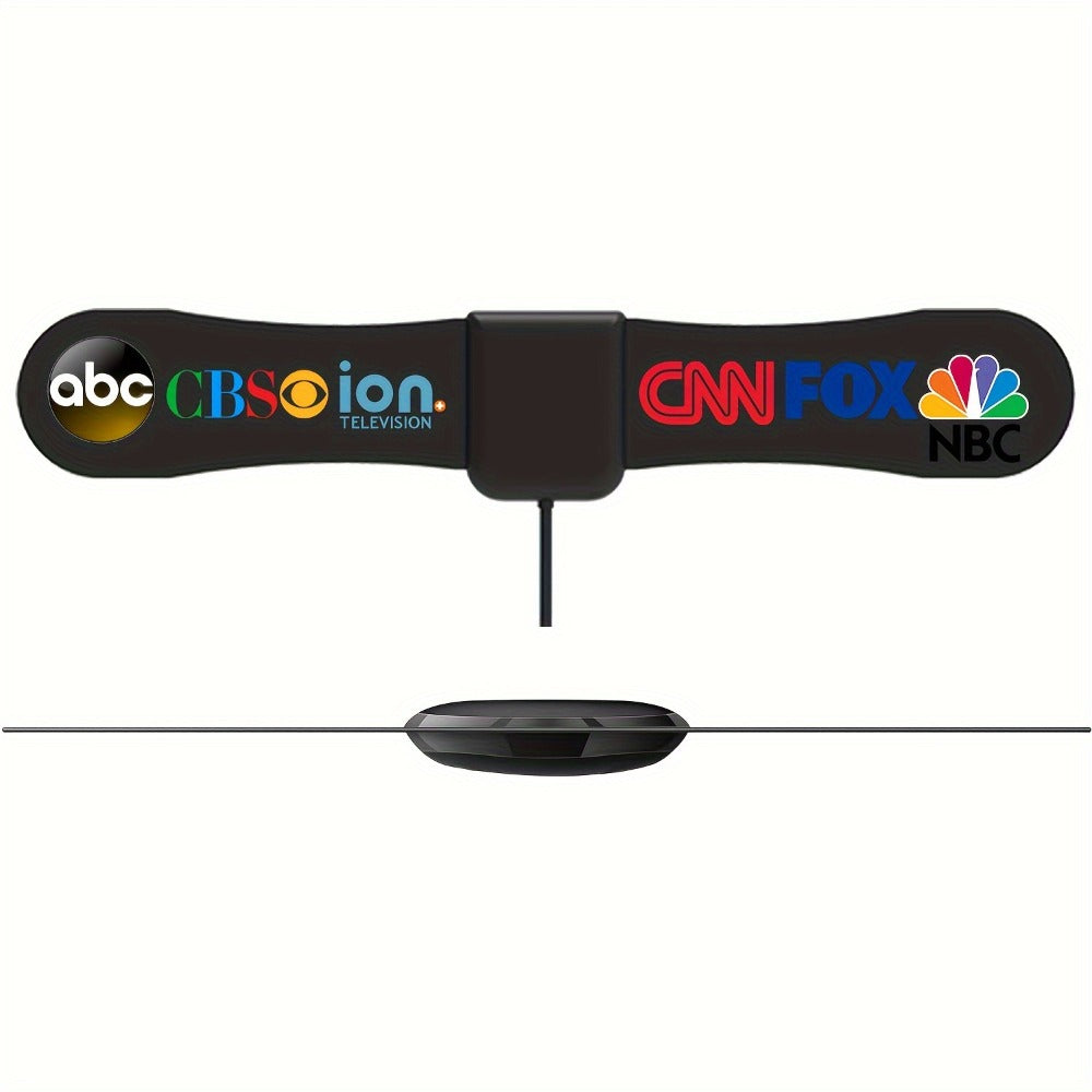 TV Antenna with Ultra-Thin Arc Panel, 10-Inch Horizontal Body and Clip or Adhesive Indoor Mounting