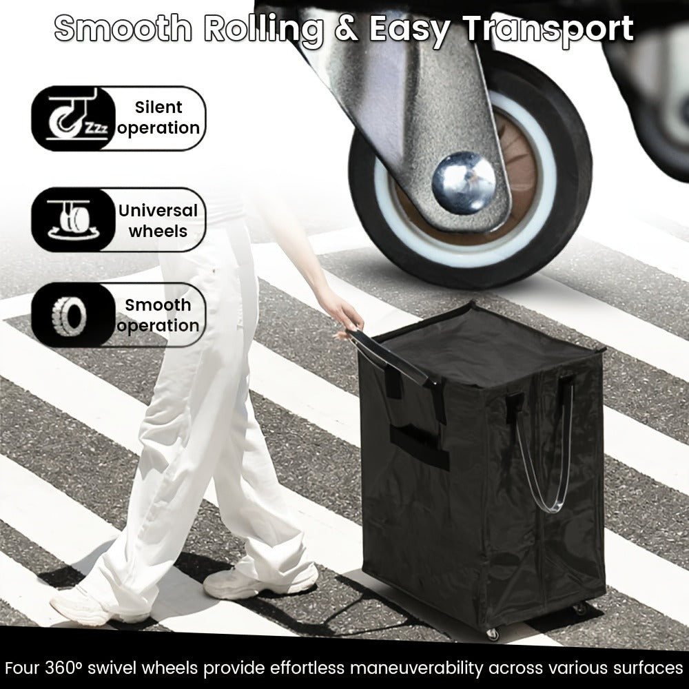 60 L Rolling Grocery Bag with Wheels in Black or Rose Gold for Shopping, Travel and Utility Use