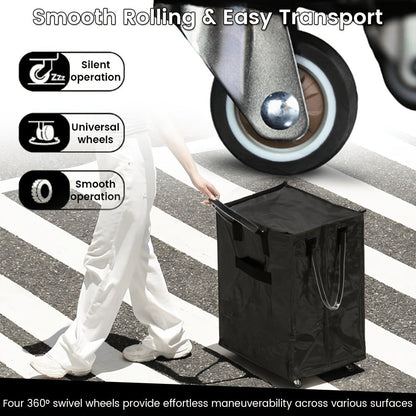 60 L Rolling Grocery Bag with Wheels in Black or Rose Gold for Shopping, Travel and Utility Use