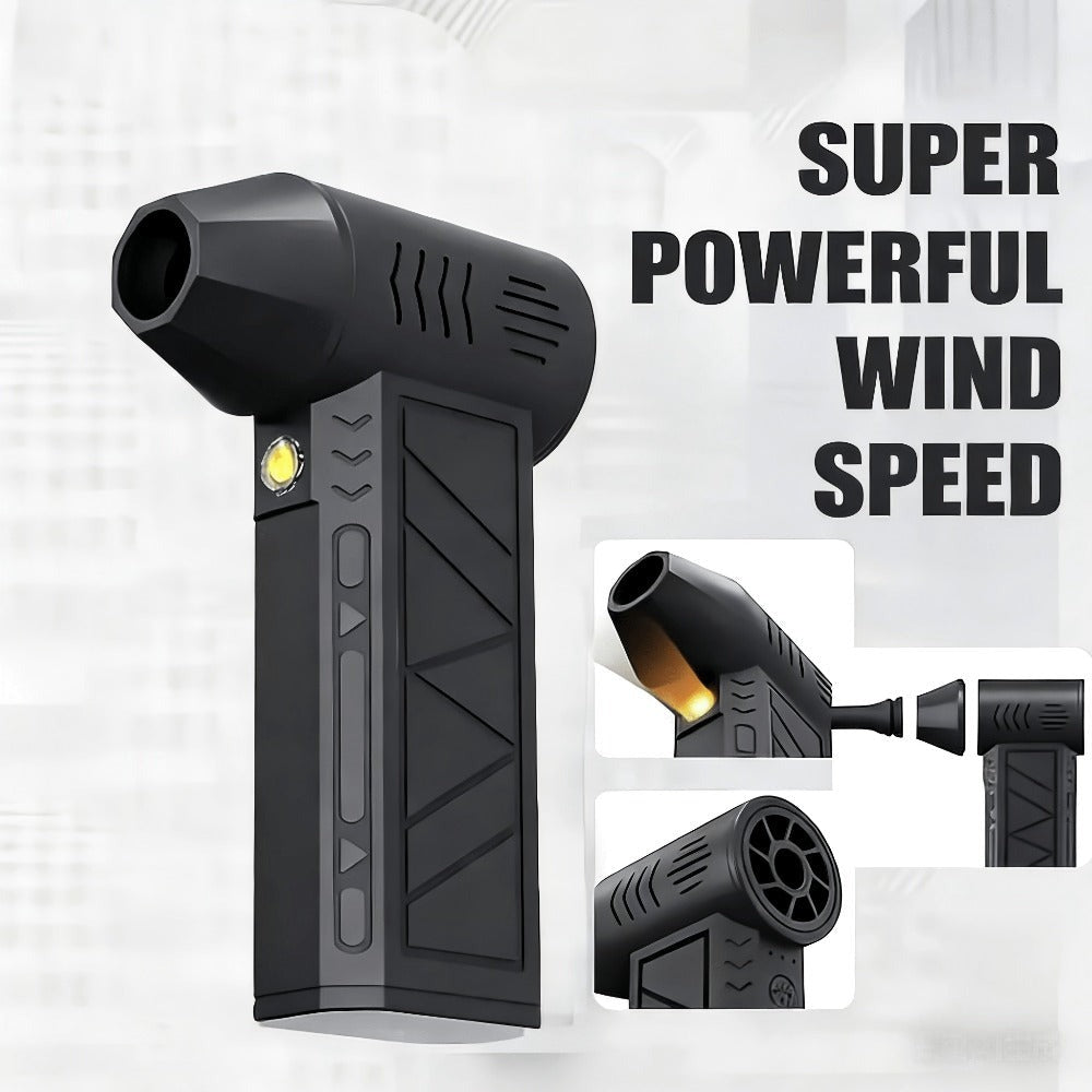 Portable Fan, USB-Rechargeable Handheld Model with Brushless Motor, High-Velocity Airflow and Built-In LED Light