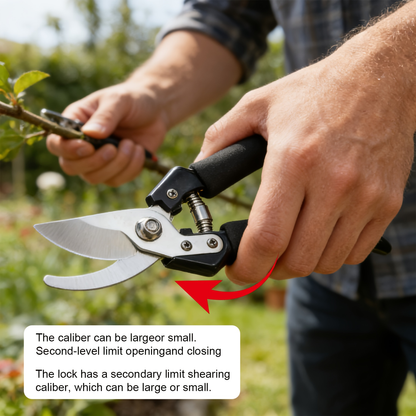 Stainless Steel Pruning Shears, 8.27 Inches with Sharpening Stone in One- or Two-Set Options