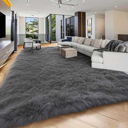 Area Rug 8x10 Plush Shag with 1.7-Inch Pile and Nine Machine-Washable Colors for Living Spaces