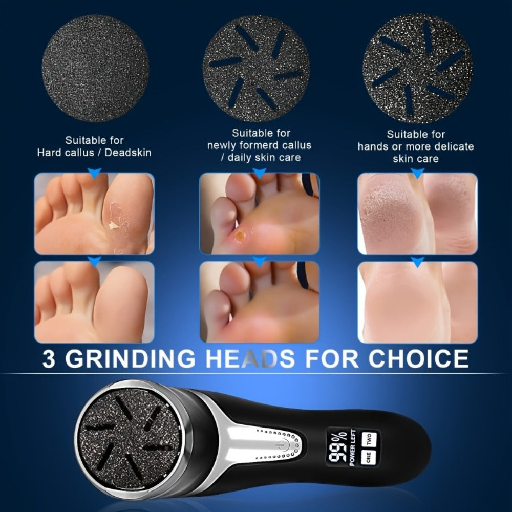 Electric Foot Callus Remover with 10pcs Pedicure Set, IPX7 Waterproof Rechargeable Foot Grinder, Multi-Speed LCD Display Electric Foot File for Dead Skin, Cracked Heels & Smooth Feet – Pink, White, Black