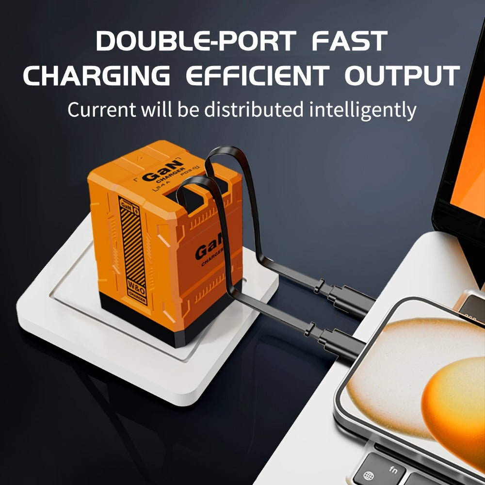 USB-C Wall Charger with Integrated Dual Cables in Single or Two-Piece Packs and Multiple Colors