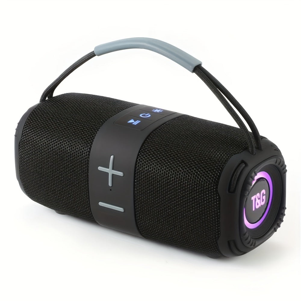 TG668 IPX4 Waterproof Portable Bluetooth Speaker with Color LED Breathing Light – High Power Outdoor Wireless Speaker, TWS Stereo, FM Radio, USB/TF, AUX, Connects Phone Tablet TV, Holiday Gift