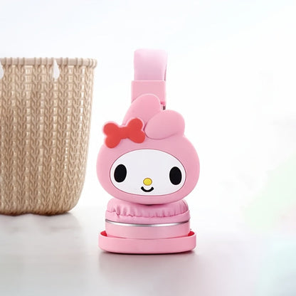 Sanrio Kuromi My Melody Cute Wireless Headset Foldable Portable Smart Call Anime for Bedside Audio, Alarms and Room Entertainment