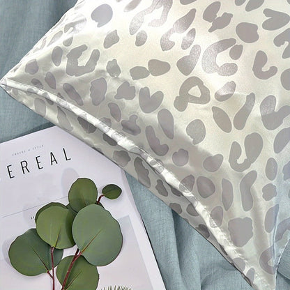 Four-Piece Leopard Print Pillowcase and Sleep Accessory Set with Three Exact Standard-Size Patterns