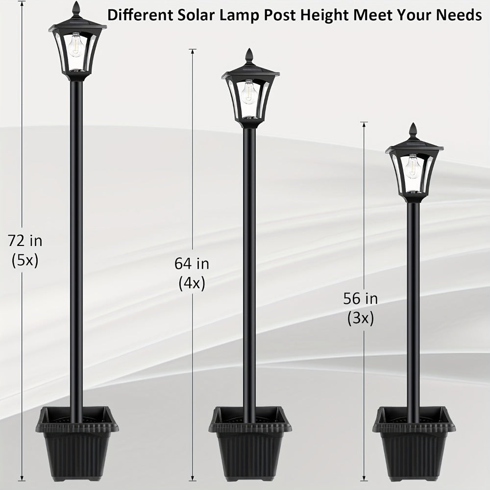 Solar Post Light Outdoor Garden Pathway Lamp IP44 Waterproof 60LM Warm White LED – Solar Powered Landscape Stake Light for Yard Driveway Patio Walkway Christmas Holiday Decoration