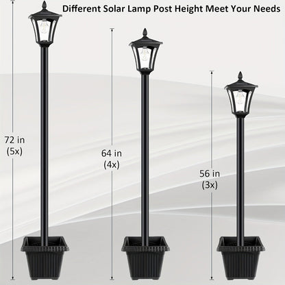 Solar Post Light Outdoor Garden Pathway Lamp IP44 Waterproof 60LM Warm White LED – Solar Powered Landscape Stake Light for Yard Driveway Patio Walkway Christmas Holiday Decoration