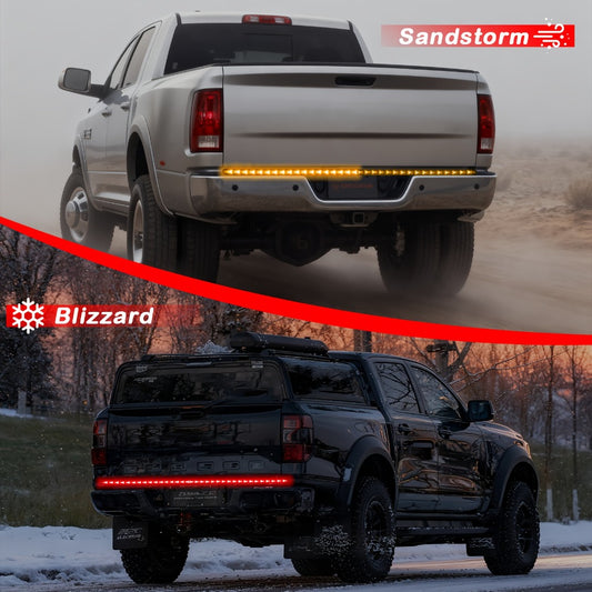 LED Tailgate Light Bar 60 Inch – Fishbone Arrowhead Strip Light for Truck, Pickup, SUV & Trailer | DC 12V 24V | No-Drill Install | Anti Rear-End Safety